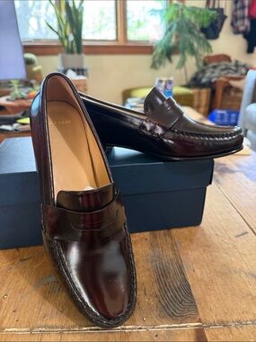 NIB Cole Haan Monroe Penny Loafer Cordovan Burgundy 8.5 B D39015